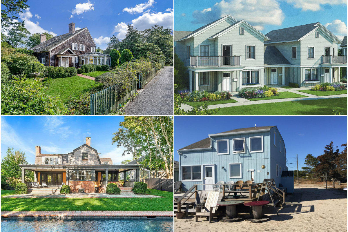<em>Clockwise from top left: Judith Leiber's East Hampton home lists for nearly $4M, affordable housing developments in Amagansett and Greenport get $1.8M from Suffolk County, East Hampton extends Lazy Point leases for 35 years and fashion brand founder Jürgen Friedrich sells a Sag Harbor home for $5M, while also listing his $13.5M 'Summer White House.'</em>