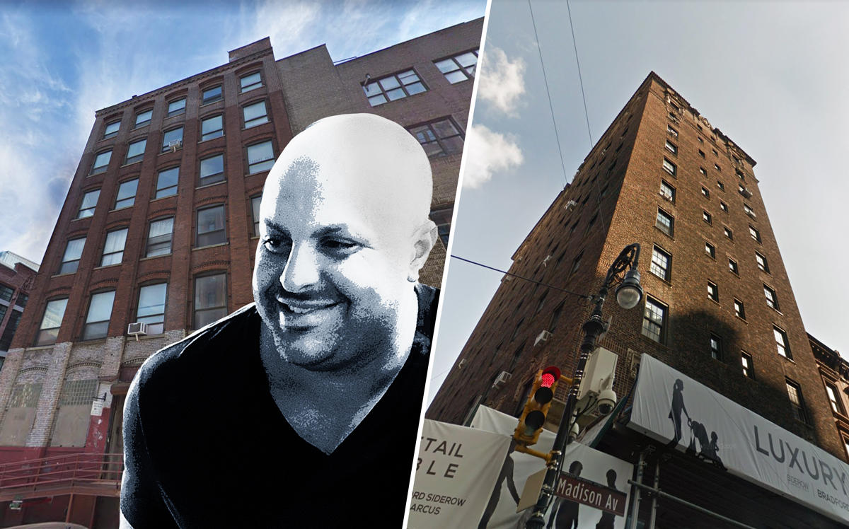 From left: 57 Jay Street in Brooklyn, Churchill Real Estate Holdings’ Justin Ehrlich , and 809 Madison Avenue (Credit: Getty Images and Google Maps)