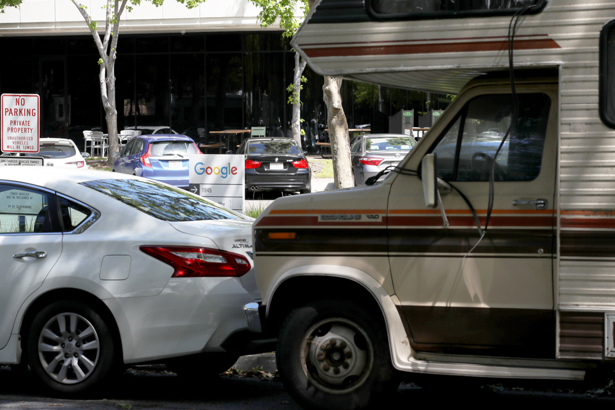 Google Employees Clogging Mountain View Street With Campers, In Effort To Avoid High Local Housing Costs (Credit: Getty Images)