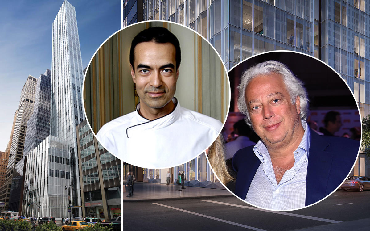 From left: 100 East 53rd Street, Alain Verzeroli, and Aby Rosen (Credit: Michelin Guide and Getty Images)