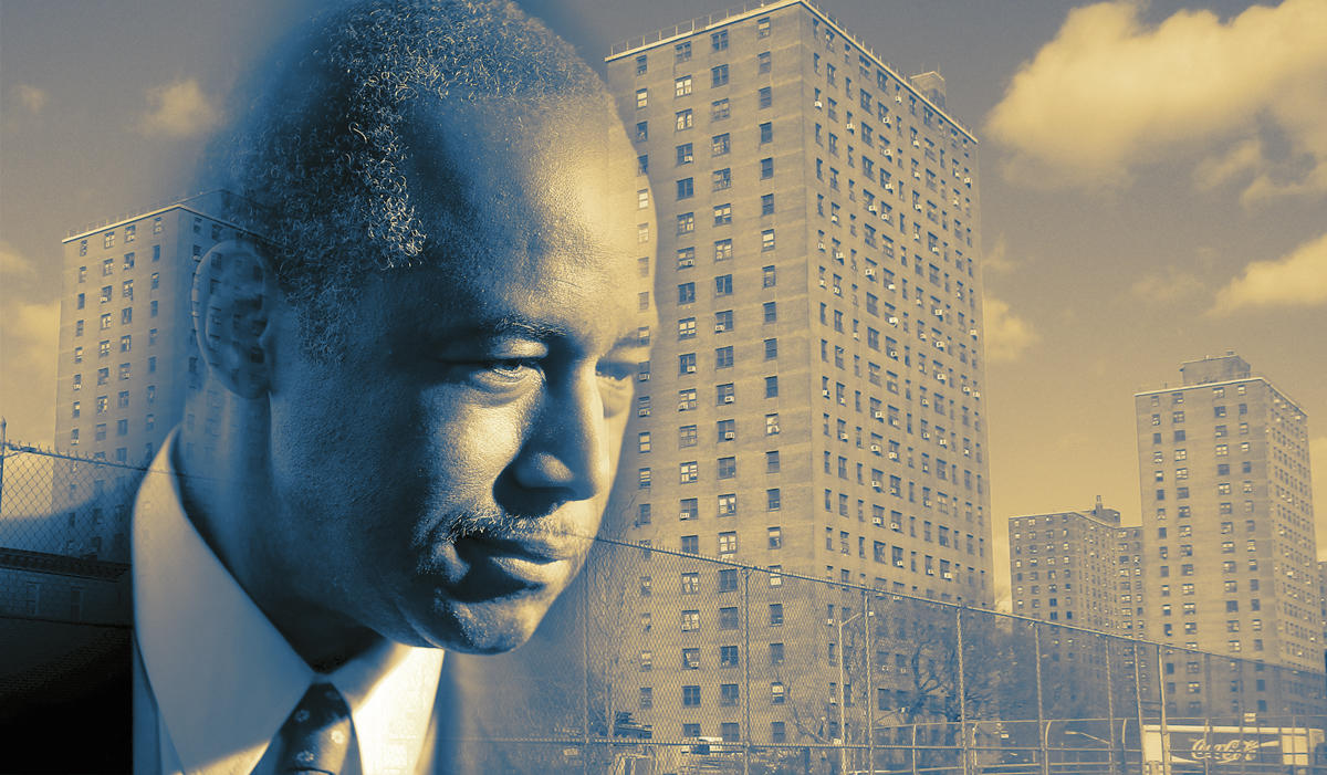 Ben Carson and NYCHA housing (Credit: Getty Images and Wikipedia)