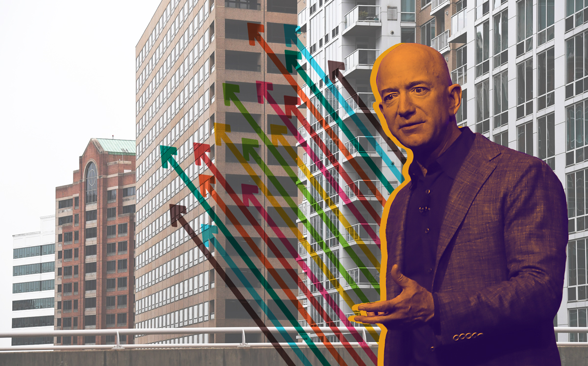 Crystal City, Virginia and Amazon CEO Jeff Bezos (Credit: Getty Images)