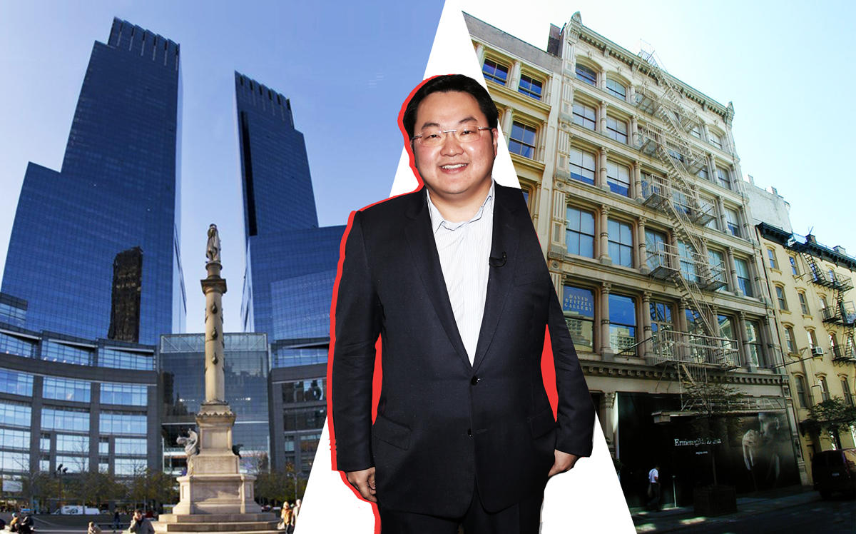 From left: 80 Columbus Circle, Jho Low, and 118 Greene Street