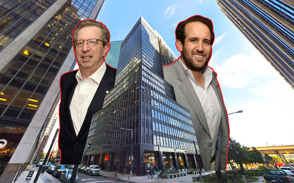 Rudin Management's Bill Rudin and Michael Rudin with 110 Wall Street (Credit: Getty Images and Google Maps)