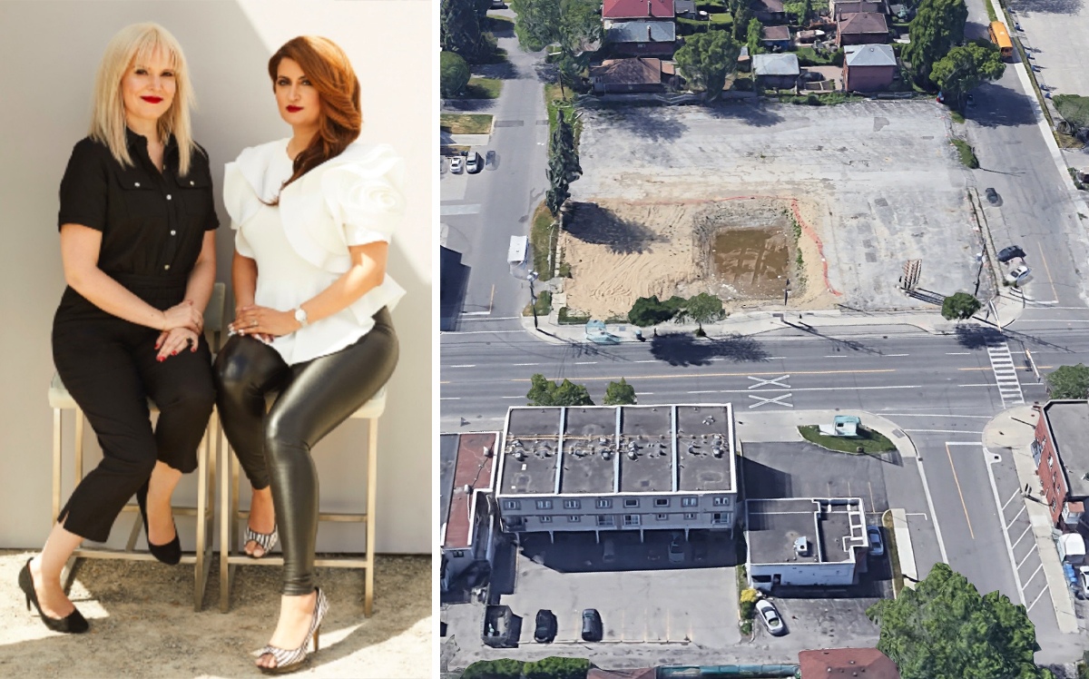 Team leaders Taya Cook and Sheery Larjani and an aerial view of 689 The Queensway (Credit: Google Maps)