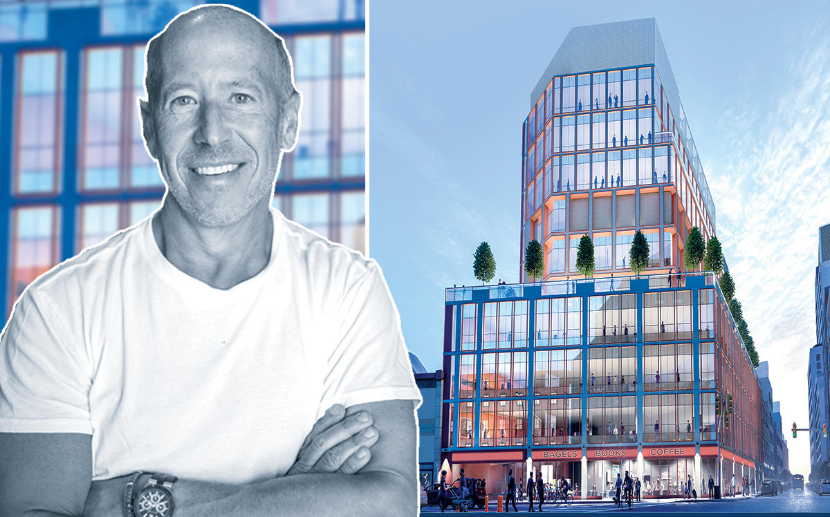 Starwood Capital Group CEO Barry Sternlicht and a rendering of 425 Westchester Avenue (Credit: Wikipedia)