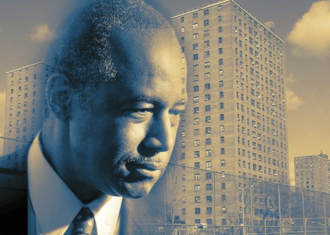 Ben Carson and NYCHA housing (Credit: Getty Images and Wikipedia)