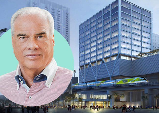 Shorenstein Properties co-chairman Michael Rossi and a rendering of MiamiCentral Station 