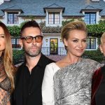 From left: Behati Prinsloo and Adam Levine, Portia de Rossi and Ellen DeGeneres, and 825 Loma Vista Drive (Credit: Getty Images)