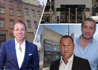 From left: Joseph Sitt, Yaron Jacobi and Uzi Ben Abraham; 117 East 15th Street, 1122 Madison Avenue and 96-33 Queens Boulevard (Credit: Google Maps, Getty Images)