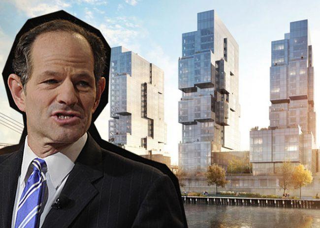 Eliot Spitzer and 420 Kent Avenue (Credit: Getty Images)