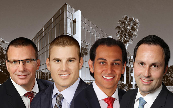 From left: Scott O’Donnell, Greg Miller, Dominic Montazemi, and Miguel Alcivar with the property