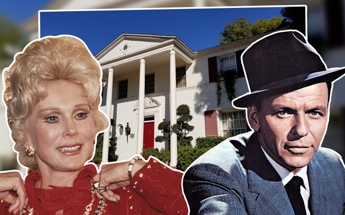 Eva Gabor and Frank Sinatra with the estate (Credit: Getty Images)
