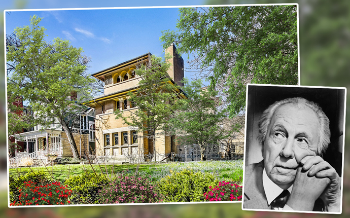 Frank Lloyd Wright and 5132 South Woodlawn Avenue (Credit: Wikipedia and Compass)