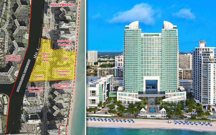 Diplomat Beach Resort Hollywood and a map of the proposed land usage