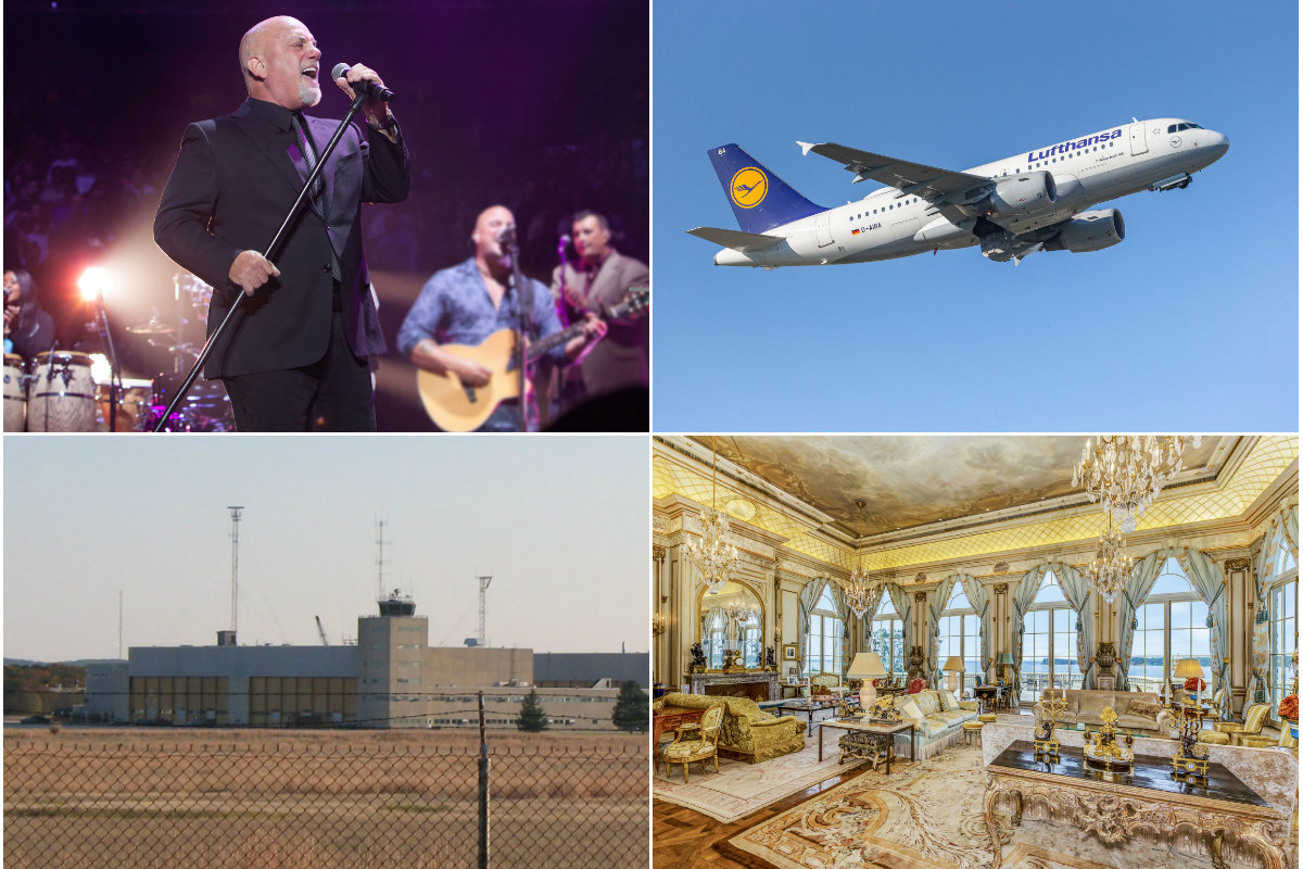 <em>Clockwise from top left: Billy Joel's Oyster Bay office can be rented for less than $2K per month, Nassau County gives tax breaks to Lufthansa for its headquarters' move to Uniondale, An opulent mansion in Kings Point inspired by Versailles has its price cut to $35M and Riverhead fails to settle on outside legal counsel to handle the vetting of $40M EPCAL deal.</em>