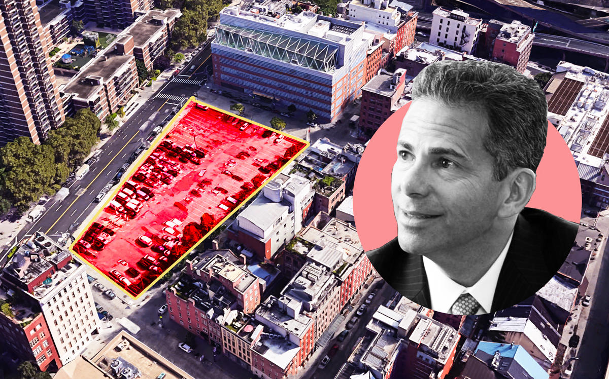 250 Water Street and Howard Hughes Corporation CEO David Weinreb (Credit: Google Maps)