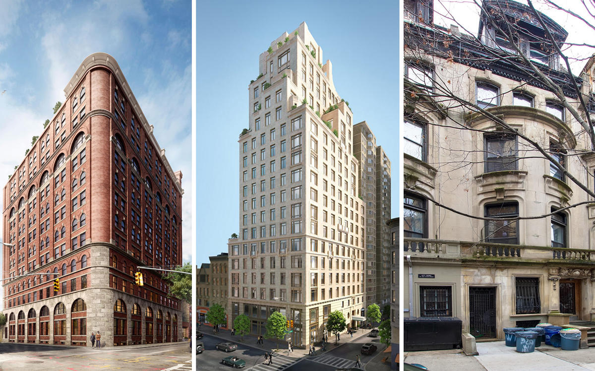 From left: 275 West 10th Street, 250 West 81st Street and 320 West 101st Street
