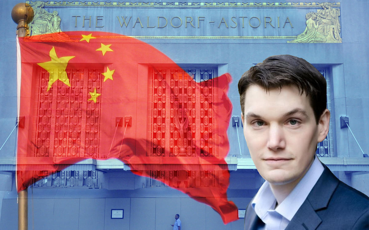 Angbang's Andrew Miller and the Waldorf Astoria at 301 Park Avenue (Credit: LinkedIn, Wikipedia Commons, and iStock)