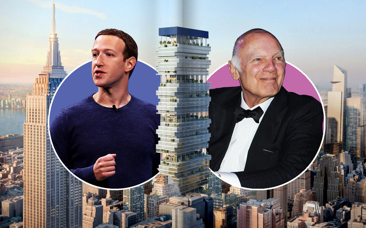 From left: Facebook CEO Mark Zuckerberg, a rendering of Penn15, and Vornado CEO Steve Roth (Credit: Getty Images and Vornado)
