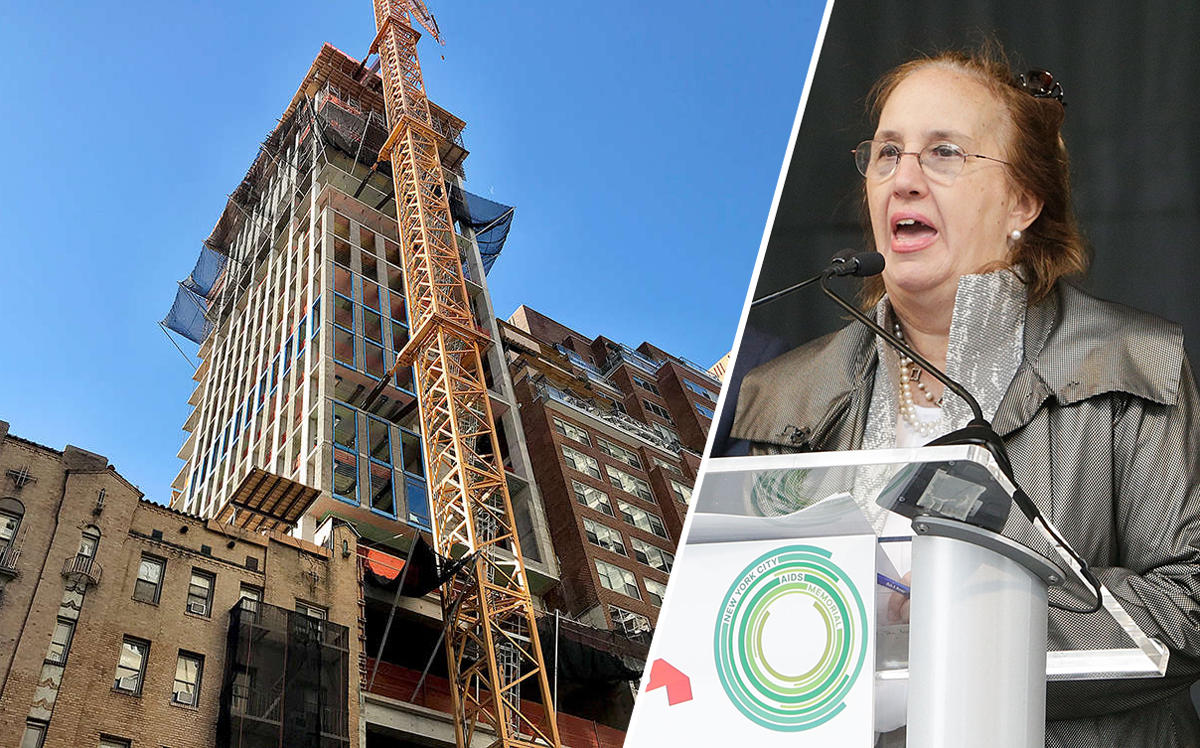 1059 Third Avenue as of July 2018 and Manhattan borough president Gale Brewer (Credit: CityRealty and Getty Images)