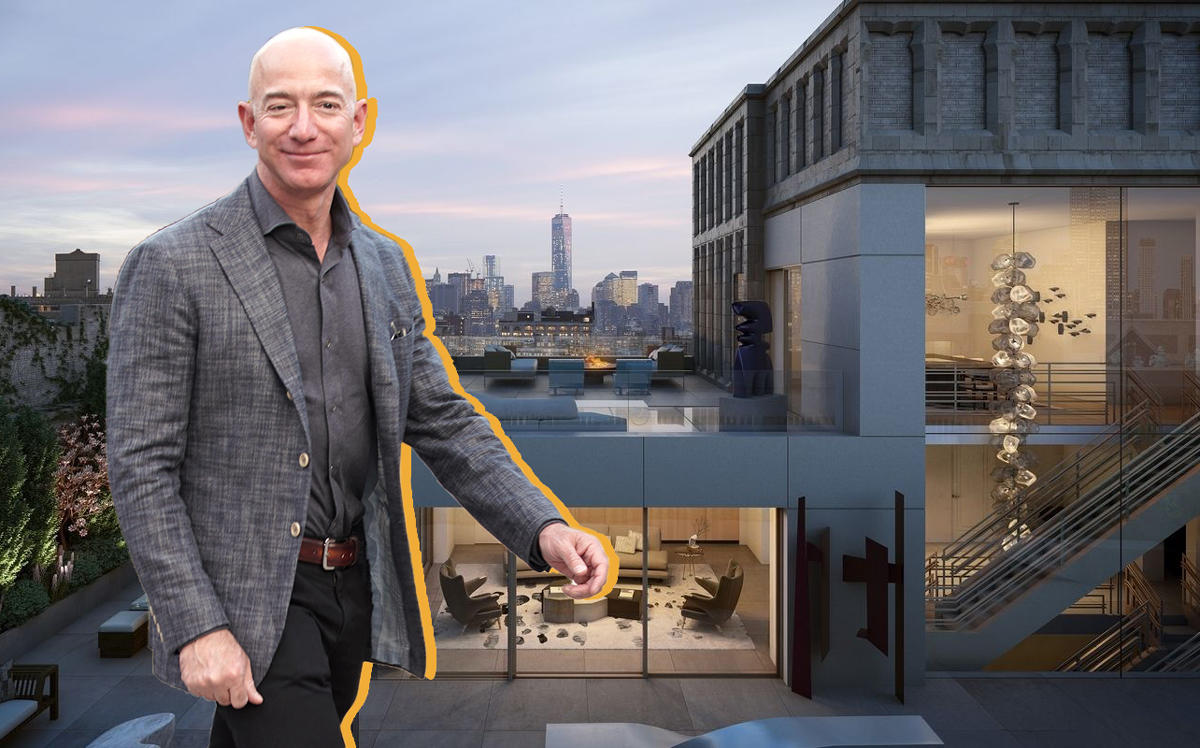 Amazon CEO Jeff Bezos and 212 Fifth Avenue (Credit: Getty Images)