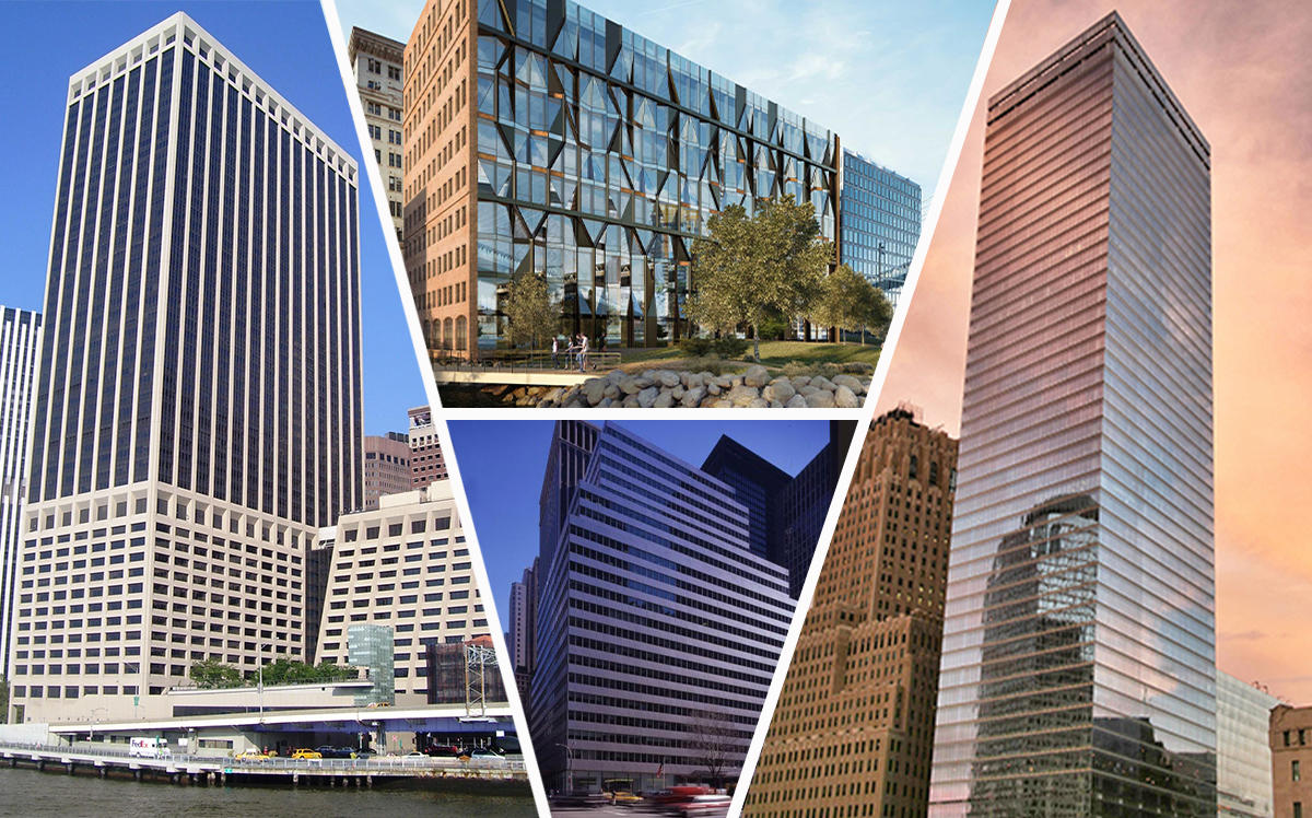 Clockwise from left: 55 Water Street, 10 Jay Street, 7 World Trade Center and 300 Park Avenue
