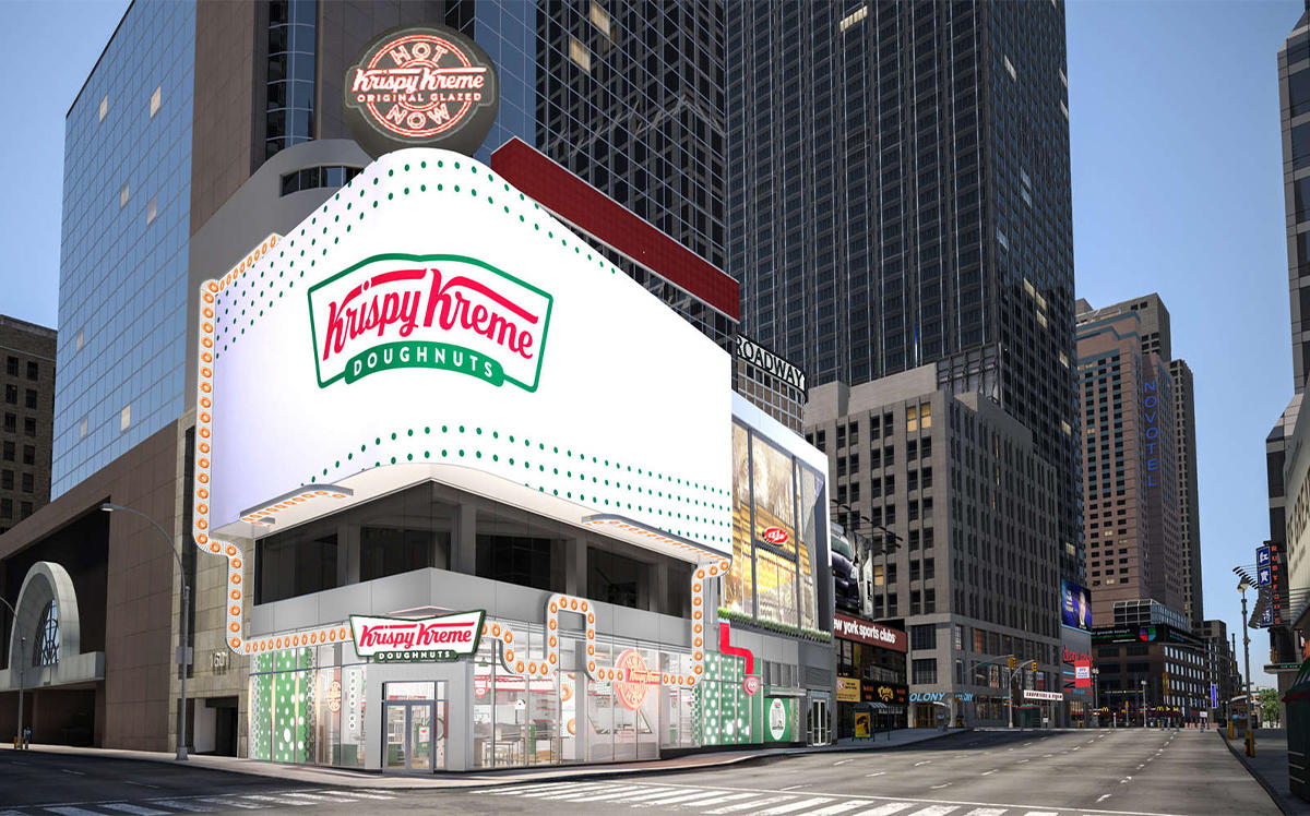 A rendering of Krispy Kreme's Time Square flagship