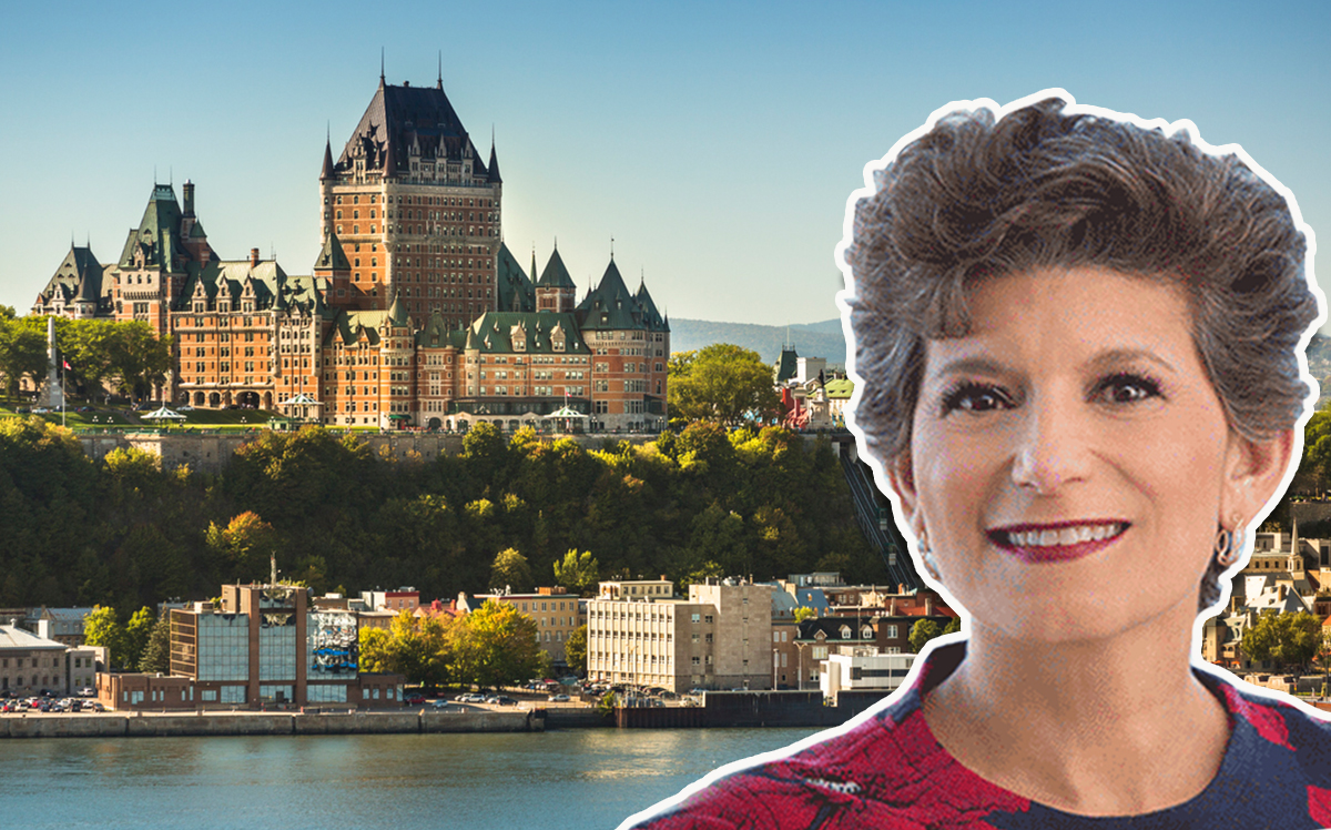 Ventas CEO Debra Cafaro and the Quebec City skyline (Credit: iStock)