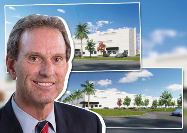 CenterPoint CEO Bob Chapman and renderings of Port Everglades International Logistics Center