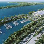 Rendering of Rickenbacker Marina's new boat storage and marina facility