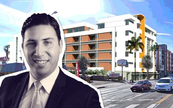 Strategic Legacy Vice President Michael Sabet and a rendering of 11410 W. Burbank Boulevard