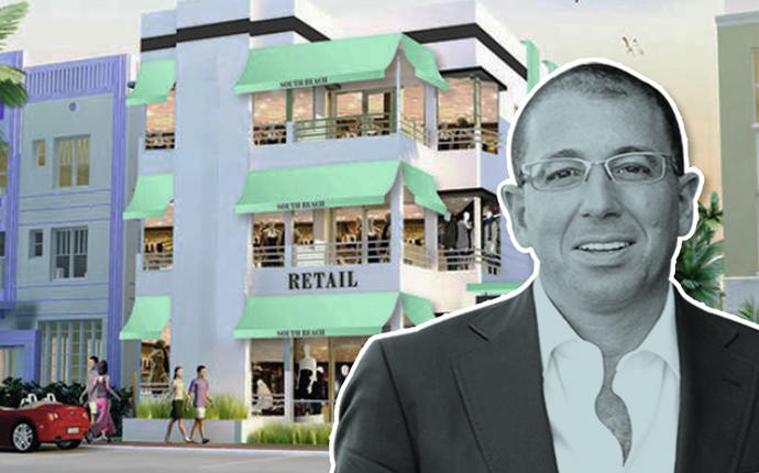Thor Equities CEO Joseph J. Sitt and a rendering of 852 Collins Avenue (Credit: Thor Equities)