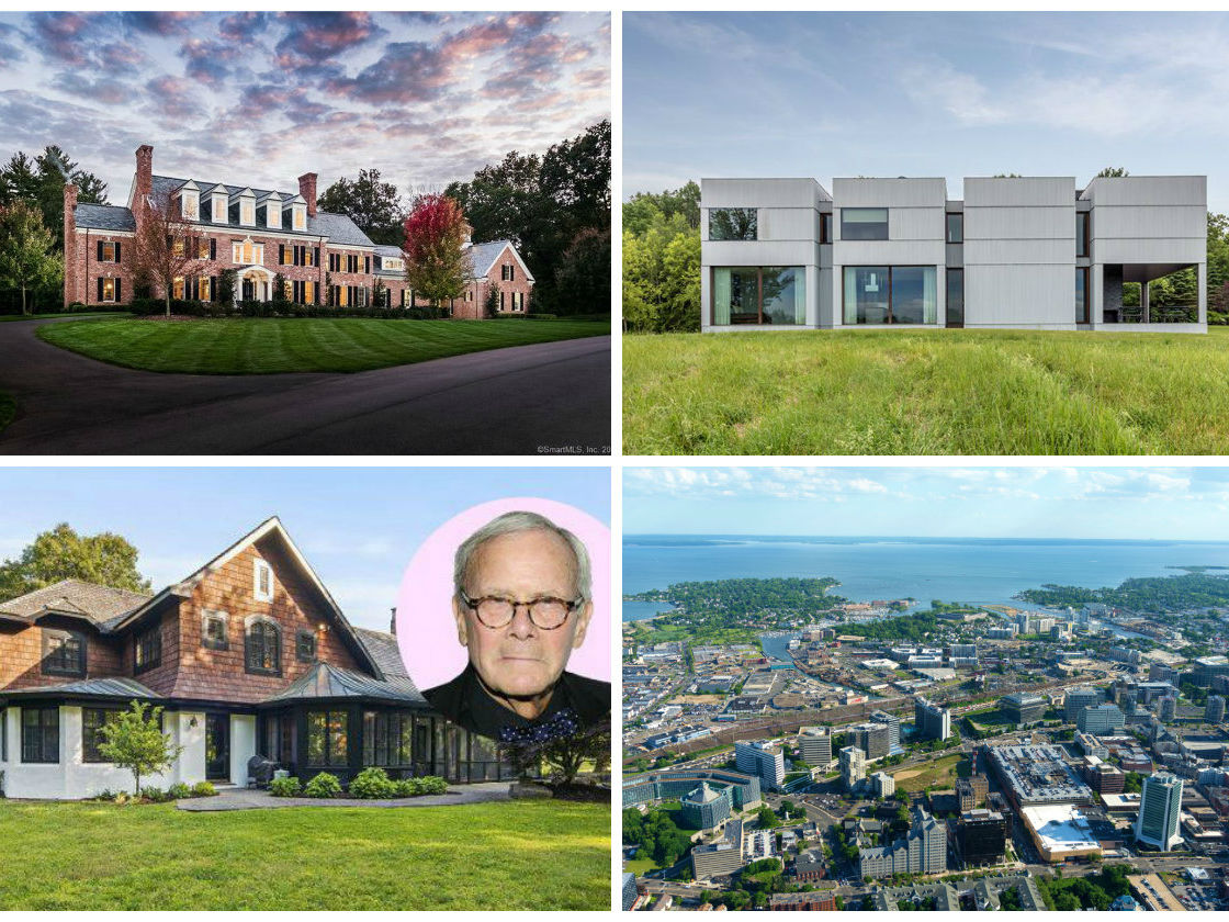 <em>Clockwise from top left: Listing agent for home of missing New Canaan mom and estranged husband speaks out, Hudson Valley home designed by Ai Weiwei hits the market for $5.3M, Greenwich-based Belpointe sells Stamford apartment complex for $50M and former NBC anchor Tom Brokaw’s Pound Ridge estate takes a $2.1M price chop.</em>