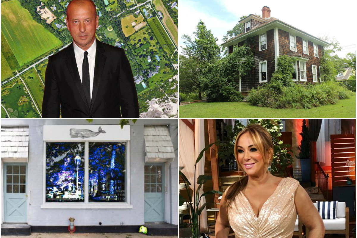 <em>Clockwise from top left: Helmut Lang lists part of his East Hampton oceanfront compound East Hampton parcels for $65M, East End officials optimistic after preservation fund's April rise on back of real estate taxes, Bravo reality star Barbara Kavovit battles Deutsche Bank to keep her Wainscott home from foreclosure and New York City developer Donald Zucker's Manhattan Skyline Management brings a new bookshop to Sag Harbor.</em>