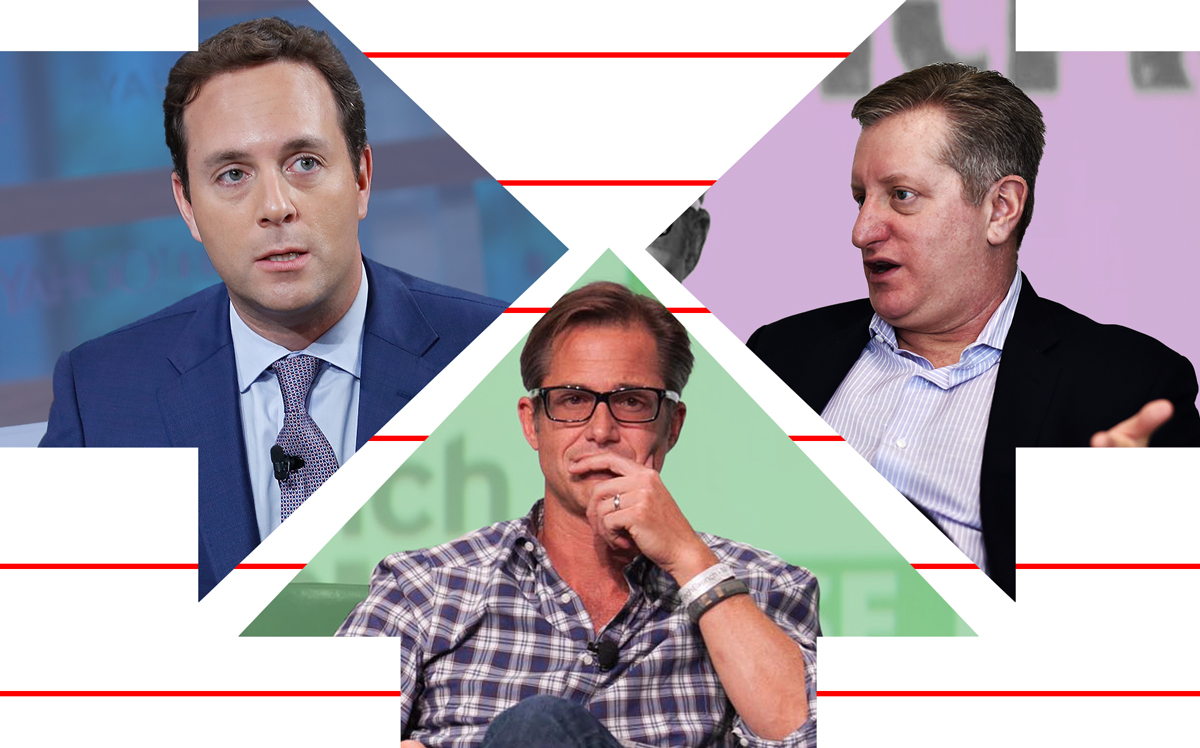Left to right: Former Zillow CEO Spencer Rascoff, Zillow CEO Rich Barton, and Steve Eisman (Credit: Getty Images and JD Lasica via Flickr)