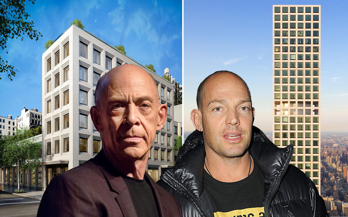 From left: 116 University Place, J.K. Simmons, Alex von Furstenburg and 432 Park Avenue (Credit: Streeteasy and Getty Images)