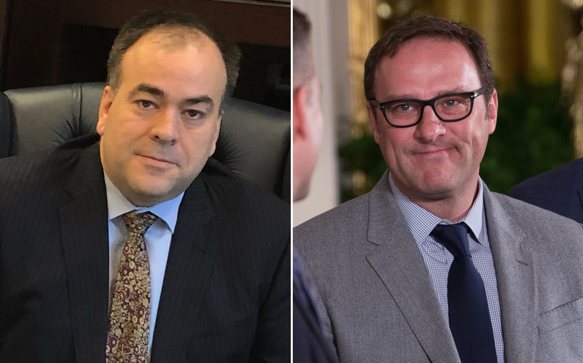 Cook County Assessor Fritz Kaegi and Todd Ricketts (Credit: Getty Images)