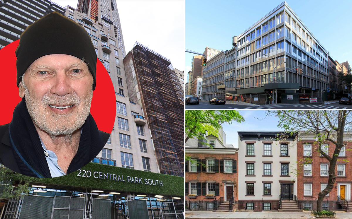 Clockwise from left: Vornado’s Steve Roth and 220 Central Park South, 42 Crosby Street and 15 Commerce Street