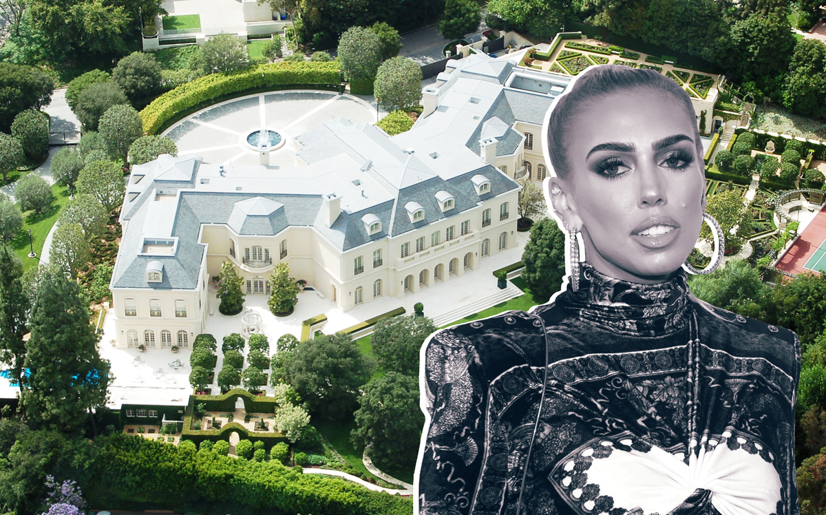 Spelling Manor in Beverly Hills with Petra Ecclestone (Credit: Wikipedia and Getty Images)