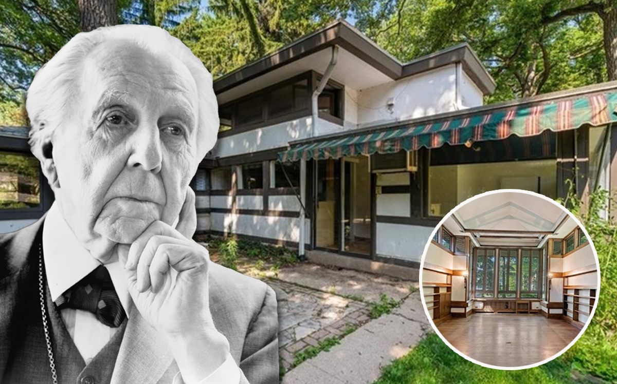 Frank Lloyd Wright and 507 Lake Avenue (Credit: Wikipedia, Coldwell Banker)