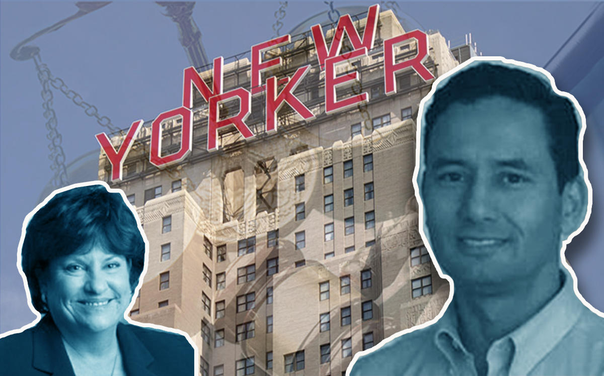 New Yorker Hotel manager Ann Peterson, Mickey Barreto and the New Yorker Hotel at 481 Eight Avenue (Credit: iStock)