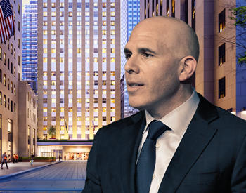 RXR Realty's Scott Rechler and 75 Rockerfeller Plaza (Credit: RXR Realty and Getty Images)