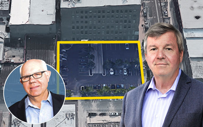 From left: F&F Realty President David Friedman, and FitzGerald Associates Chairman Pat FitzGerald with 920 West Lake Street (Credit: Google Maps)