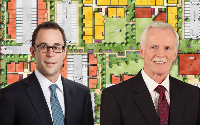 Related CEO Jeff Blau, HACLA CEO Douglas Gouthrie, and a rendering of the project