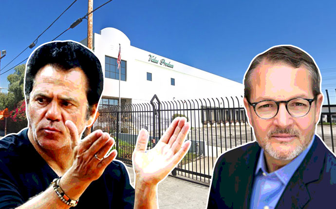 From left: Tom Gores and Mark Falcone with the project site