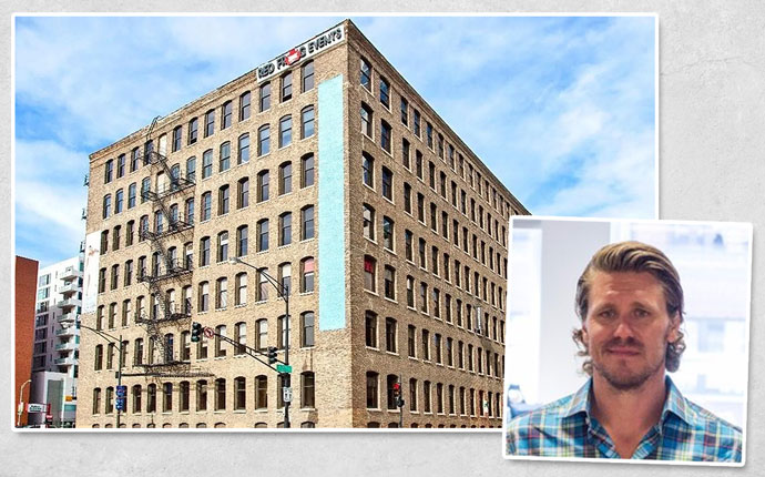 PerkSpot founder Chris Hill and 320 West Ohio Street (Credit: 42 Floors)