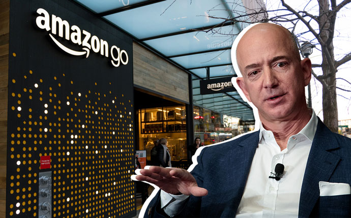 Jeff Bezos and an Amazon Go store (Credit: Getty Images and iStock)