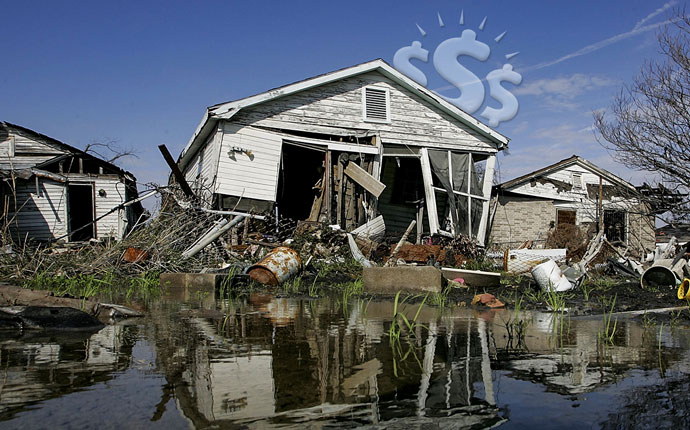Homes damaged in Hurricane Katrina. (Getty)