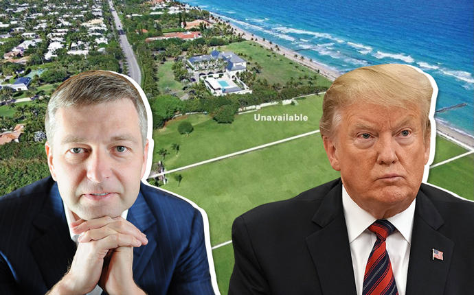 Dmitry Rybolovlev, Donald Trump, and 525 North Country Road (Credit: Getty Images)